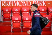 14 September 2025; Ed McCarthy of Galway United arrives for the Sports Direct Men’s FAI Cup quarter-final match between St Patrick’s Athletic and Galway United at Richmond Park in Dublin. Photo by Stephen McCarthy/Sportsfile