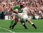 20 March 1993; Mick Galwey, Ireland, in action against England. Five Nations Rugby Championship, Ireland v England, Lansdowne Road, Dublin. Picture Credit: David Maher / SPORTSFILE