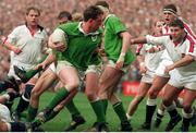 20 March 1993; Mick Galwey, Ireland, in action against  England. Five Nations Rugby Championship, Ireland v England, Lansdowne Road, Dublin. Picture Credit: David Maher / SPORTSFILE
