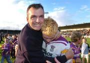 10 October 2004; Kilmacud Crokes manager Mick Dillon celebrates with Mark Vaughan at the end of the game. Dublin Senior Football Final, Kilmacud Crokes v Ballyboden St. Endas, Parnell Park, Dublin. Picture credit; David Maher / SPORTSFILE