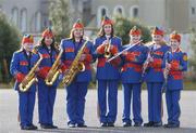 15 October 2004; New members of the Artane Boys Band, from left, Rebecca Cradden, saxophone, Kerrie Murphy, saxophone, Rachel Somerville, tenor saxophone, Roisin Hackett, trumpet, Maeve McDywer, flute, Niamh Comiskey, clarinet, and Hannah O'Dwyer, clarinet, in advance of Sunday's Coca Cola International Rules Series 2004. This will be the first time that girls will play with the Artane boys Band in Croke Park. Artane, Dublin. Picture credit; Brendan Moran / SPORTSFILE