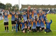 19 October 2013; The Midland Warriors RFC team with Leinster's Leo Cullen. Heineken Cup 2013/14, Pool 1, Round 2, Leinster v Castres, RDS, Ballsbridge, Dublin. Picture credit: Brendan Moran / SPORTSFILE