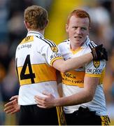 20 October 2013; Colm Cooper, left, and Johnny Buckley, Dr. Crokes, celebrate at the final whistle. Kerry County Senior Club Football Championship Final, Dr. Crokes v Austin Stacks, Fitzgerald Stadium, Killarney, Co. Kerry. Picture credit: Brendan Moran / SPORTSFILE