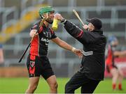 20 October 2013; Oulart-the-Ballagh manager Martin Storey celebrates with Keith Rossiter at the final whistle. Wexford County Senior Club Hurling Championship Final, Oulart-the-Ballagh v Ferns St Aidan's, Wexford Park, Wexford. Picture credit: Matt Browne / SPORTSFILE