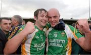20 October 2013; Caolan Kelly, left and Cathal Gallagher, Glenswilly, celebrate at the end of the game. Donegal County Senior Club Football Championship Final, Glenswilly v Killybegs, MacCumhaill Park, Ballybofey, Co. Donegal. Picture credit: David Maher / SPORTSFILE