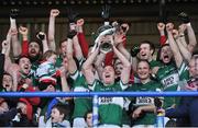 20 October 2013; Portlaoise captain Brian McCormack lifts the cup after the game. Laois County Senior Club Football Championship Final, Portlaoise v Arles - Killeen, O'Moore Park, Portlaoise, Co. Laois. Picture credit: Barry Cregg / SPORTSFILE
