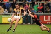 20 October 2013; Aaron Cunningham, Crossmaglen Rangers, in action against Michael Murray, St Patrick's. Armagh County Senior Club Football Championship Final, Crossmaglen Rangers v St Patrick's, Athletic Grounds, Armagh. Picture credit: Oliver McVeigh / SPORTSFILE
