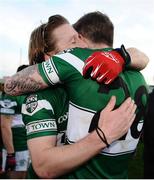 20 October 2013; Cahir Healy, left, and Zach Tuohy, Portlaoise, celebrate victory after the game. Laois County Senior Club Football Championship Final, Portlaoise v Arles - Killeen, O'Moore Park, Portlaoise, Co. Laois. Picture credit: Barry Cregg / SPORTSFILE