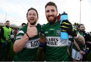 220 October 2013; Cahir Healy, left, and Zach Tuohy, Portlaoise, celebrate victory after the game. Laois County Senior Club Football Championship Final, Portlaoise v Arles - Killeen, O'Moore Park, Portlaoise, Co. Laois. Picture credit: Barry Cregg / SPORTSFILE