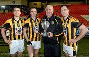 20 October 2013; Crossmaglen Rangers manager Joe Kernan celebrates winning the Gery Fegan cup with his sons, from left, Stephen, Tony and Aaron, after the game. Armagh County Senior Club Football Championship Final, Crossmaglen Rangers v St Patrick's, Athletic Grounds, Armagh. Picture credit: Oliver McVeigh / SPORTSFILE