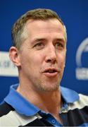 21 October 2013; Leinster team manager Guy Easterby speaking to the media during a press briefing ahead of their Celtic League 2013/14, Round 6, game against Connacht on Saturday. Leinster Rugby Squad Press Briefing, Rosemount, UCD, Belfield, Dublin. Picture credit: Barry Cregg / SPORTSFILE