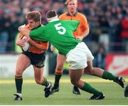 23 November 1996; Tim Horan, Australia, in action against Ireland's Jeremy Davidson. International Friendly, Ireland v Australia, Lansdowne Road, Dublin. Picture credit: Brendan Moran / SPORTSFILE