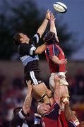 16 October 2004; Robert Sidoli, Cardiff Blues, wins a lineout from Paul O'Connell, Munster. Celtic League 2004-2005, Munster v Cardiff Blues, Thomond Park, Limerick. Picture credit; Brendan Moran / SPORTSFILE