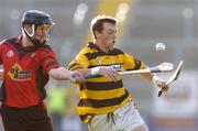 17 October 2004; Nigel Higgins, Rathnure, in action against Darren Stamp, Oulart-the-Ballagh. Wexford Senior Hurling Final, Rathnure v Oulart-the-Ballagh, Wexford Park, Co. Wexford. Picture credit; Matt Browne / SPORTSFILE