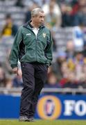 17 October 2004; Pete McGrath, Ireland manager. Coca Cola International Rules Series 2004, First Test, Ireland v Australia, Croke Park, Dublin. Picture credit; Brendan Moran / SPORTSFILE *** Local Caption *** Any photograph taken by SPORTSFILE during, or in connection with, the 2004 Coca Cola International Rules Series which displays GAA logos or contains an image or part of an image of any GAA intellectual property, or, which contains images of a GAA player/players in their playing uniforms, may only be used for editorial and non-advertising purposes.  Use of photographs for advertising, as posters or for purchase separately is strictly prohibited unless prior written approval has been obtained from the Gaelic Athletic Association.