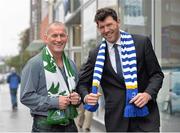 23 October 2013; IRUPA spokespersons former Connacht player and coach Eric Elwood, left, and former Leinster player Shane Horgan launch of the IRUPA Past Player Alumni membership initiative. MSL Ballsbridge Motors, Dublin. Picture credit: Stephen McCarthy / SPORTSFILE