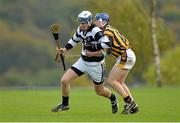 23 October 2013; Brian Cody, St. Kieran's, in action against Niall McMahon, Castlecomer C.S. Leinster Post Primary Schools Senior Hurling 'A' League, Castlecomer C.S. v St. Kieran's, Castlecomer Community School, Castlecomer, Co. Kilkenny. Picture credit: Matt Browne / SPORTSFILE
