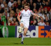11 October 2013; Paddy Jackson, Ulster. Heineken Cup 2013/14, Pool 5, Round 1, Ulster v Leicester Tigers, Ravenhill Park, Belfast, Co. Antrim. Picture credit: Oliver McVeigh / SPORTSFILE Picture credit: Oliver McVeigh / SPORTSFILE