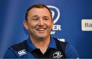 21 October 2013; Leinster skills & kicking coach Richie Murphy speaking to the media during a press briefing ahead of their Celtic League 2013/14 Round 6 game against Connacht on Saturday. Leinster Rugby Press Briefing, Mansion House, Dublin. Picture credit: Barry Cregg / SPORTSFILE