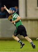 24 October 2013; Paddy Ward, Lucan Sarsfields, celebrates after scoring his side's first goal. Dublin County Senior Club Hurling Championship, Semi-Final, Lucan Sarsfields v Craobh Chiarain, Parnell Park, Dublin. Picture credit: Barry Cregg / SPORTSFILE