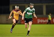 24 October 2013; Trevor Lee, Lucan Sarsfields, in action against Robbie Mahon, Craobh Chiarain. Dublin County Senior Club Hurling Championship, Semi-Final, Lucan Sarsfields v Craobh Chiarain, Parnell Park, Dublin. Picture credit: Barry Cregg / SPORTSFILE