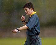 14 October 2004; Ann Derham, Referee. International Camogie Competition, USA v Britain, Parnell Park, Dublin. Picture credit; Damien Eagers / SPORTSFILE
