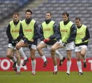 22 October 2004; Ireland players, from left, Matty Forde, Setanta O hAilpin, Joe Bergin, Tadhg Kennelly and Sean Martin Lockhart in action during International Rules squad training. Croke Park, Dublin. Picture credit; Brendan Moran / SPORTSFILE