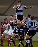 22 October 2004; Kort Schubert, Cardiff Blues, win the ball in the lineout. Heineken European Cup 2004-2005, Ulster v Cardiff Blues, Ravenhill, Belfast. Picture credit; Damien Eagers / SPORTSFILE
