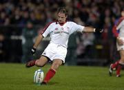22 October 2004; David Humphreys, Ulster, converts a penalty. Heineken European Cup 2004-2005, Ulster v Cardiff Blues, Ravenhill, Belfast. Picture credit; Damien Eagers / SPORTSFILE