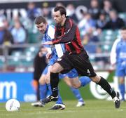 24 October 2004; John Martin, Longford Town, in action against David Mulcahy, Waterford United. 2004 FAI Carlsberg Cup Final, Longford Town v Waterford United, Lansdowne Road, Dublin. Picture credit; David Maher / SPORTSFILE