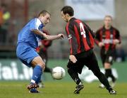 24 October 2004; John Martin, Longford Town, in action against Alan Reynolds, Waterford United. 2004 FAI Carlsberg Cup Final, Longford Town v Waterford United, Lansdowne Road, Dublin. Picture credit; David Maher / SPORTSFILE