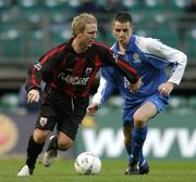 24 October 2004; Dessie Baker, Longford Town, in action against Alan Carey, Waterford United. 2004 FAI Carlsberg Cup Final, Longford Town v Waterford United, Lansdowne Road, Dublin. Picture credit; David Maher / SPORTSFILE