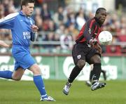 24 October 2004; Eric Lavine, Longford Town, in action against Pat Purcell, Waterford United. 2004 FAI Carlsberg Cup Final, Longford Town v Waterford United, Lansdowne Road, Dublin. Picture credit; Matt Browne / SPORTSFILE