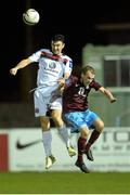 25 October 2013; Anto Flood, Bohemians, in action against Cathal Brady, Drogheda United. Airtricity League Premier Division, Drogheda United v Bohemians, Hunky Dorys Park, Drogheda, Co. Louth. Picture credit: David Maher / SPORTSFILE