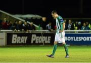 25 October 2013; A dejected  David Webster, Bray Wanderers, after the game. Airtricity League Premier Division, Bray Wanderers v Dundalk, Carlisle Grounds, Bray, Co. Wicklow. Picture credit: Ramsey Cardy / SPORTSFILE