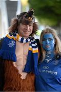 26 October 2013; Leinster supporters Owen and Alana Donnelly, from Kilcullen, Co. Kildare, ahead of the game. Celtic League 2013/14, Round 6, Leinster v Connacht, RDS, Ballsbridge, Dublin. Picture credit: Stephen McCarthy / SPORTSFILE