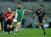26 October 2013; Zach Tuohy, Ireland, in action against Lewis Jetta, Australia. International Rules Second Test, Ireland v Australia, Croke Park, Dublin. Picture credit: Ramsey Cardy / SPORTSFILE