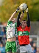 27 October 2013; Damien Power, Rathnew, in action against John McGrath, Baltinglass. Wicklow County Senior Club Football Championship Final, Baltinglass v Rathnew, County Grounds, Aughrim, Co. Wicklow. Picture credit: Matt Browne / SPORTSFILE