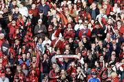 24 October 2004; Longford Town supporters cheer on their team during the game. 2004 FAI Carlsberg Cup Final, Longford Town v Waterford United, Lansdowne Road, Dublin. Picture credit; David Maher / SPORTSFILE