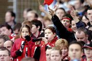24 October 2004; Longford Town supporters cheer on their team during the game. 2004 FAI Carlsberg Cup Final, Longford Town v Waterford United, Lansdowne Road, Dublin. Picture credit; David Maher / SPORTSFILE