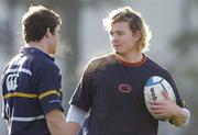 26 October 2004; Brian O'Driscoll, right, and Gordon D'Arcy in conversation during Leinster Rugby squad training. Old Belvedere Rugby Club, Anglesea Road, Dublin. Picture credit; Matt Browne / SPORTSFILE