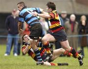 30 October 2004; John Lacey, Shannon, in action against Andy Tallon and Shane Whelan (right), Lansdowne. AIB All Ireland League 2004-2005, Division 1, Lansdowne v Shannon, Lansdowne Road, Dublin. Picture credit; Matt Browne / SPORTSFILE