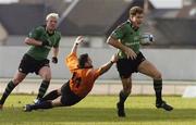 30 October 2004; Matt Mostyn, Connacht, in action against Julien Candelon, Narbonne. European Challenge Cup, Connacht v Narbonne, 2nd Leg,  Sportsground, Galway. Picture credit; Damien Eagers / SPORTSFILE