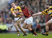 31 October 2004; Mike Noughton, Cloyne, in action against Colin O'Sullivan, left, and Stephen O'Sullivan, Na Pairsaigh. Cork County Senior Hurling Final, Na Piarsaigh v Cloyne, Pairc Ui Chaoimh, Cork. Picture credit; Matt Browne / SPORTSFILE