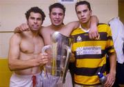 31 October 2004; Sean Og O hAilpin, left, Setanta O hAilpin and Aisake O hAilpin, Na Pairsaigh, pictured with the cup after the win against Cloyne. Cork County Senior  Hurling Final, Na Piarsaigh v Cloyne, Pairc Ui Chaoimh, Cork. Picture credit; Matt Browne / SPORTSFILE