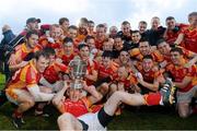 27 October 2013; Castlebar Mitchels players celebrate with the Moclair Cup at the end of the game. Mayo County Senior Club Football Championship Final, Castlebar Mitchels v Breaffy, Elverys MacHale Park, Castlebar, Co. Mayo. Picture credit: David Maher / SPORTSFILE