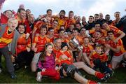 27 October 2013; Castlebar Mitchels players and supporters celebrate with the cup after the game. Mayo County Senior Club Football Championship Final, Castlebar Mitchels v Breaffy, Elverys MacHale Park, Castlebar, Co. Mayo. Picture credit: David Maher / SPORTSFILE