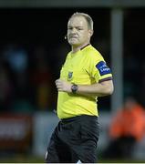 28 October 2013; Referee Graham Kelly. Airtricity League Promotion / Relegation Play-Off Final 1st Leg, Bray Wanderers v Longford Town, Carlisle Grounds, Bray, Co. Wicklow.  Picture credit: David Maher / SPORTSFILE