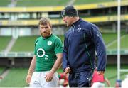 29 October 2013; Ireland's Paul O'Connell and Gordon D'Arcy, left, during an Ireland Open Training Session ahead of their Guinness Series International game against Samoa, on Saturday 9 November. Aviva Stadium, Lansdowne Road, Dublin. Picture credit: Stephen McCarthy / SPORTSFILE