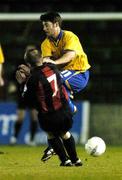6 November 2004; Wesley Hoolahan, Shelboune, in action against Alan Kirby , Longford Town. eircom league, Premier Division, Longford Town v Shelbourne, Flancare Park, Longford. Picture credit; David Maher / SPORTSFILE